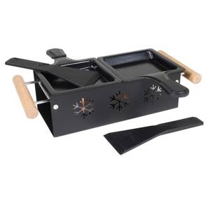 Kerzenraclette Duo Set Metall - 32 x 7 x 11 cm