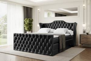 Boxspringbett VILA-Z KING Hochglanz Schwarz - Breite: 120 cm