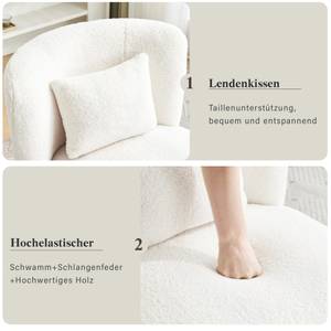 Drehsessel TEDDY360° Weiß - Metall - Massivholz - Textil - 58 x 72 x 63 cm