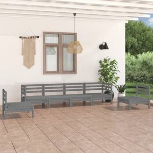 Salon de jardin Gris - Bois massif - Bois/Imitation - 64 x 63 x 64 cm