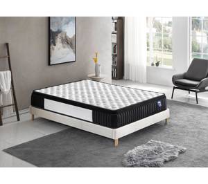 Bett+Taschenfederkernmatratze 160x200cm Weiß - Naturfaser - 160 x 58 x 200 cm