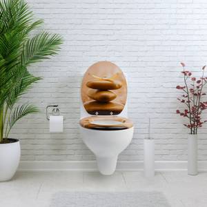Abattant WC imitation Bois Marron - Déco salle de bain - Eminza