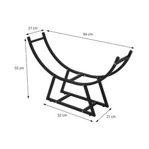 Kaminholzregal aus Stahl Schwarz - Metall - 21 x 55 x 94 cm