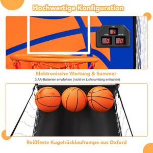 Arcade-Basketballspiel klappbar Schwarz - Metall - 62 x 207 x 208 cm