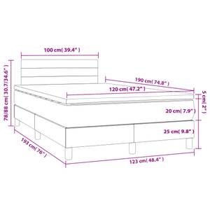 Boxspringbett 3017287-15 Dunkelgrau - 123 x 193 cm