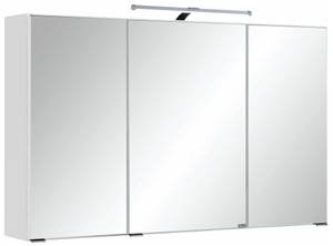 3D-Spiegelschrank Cardiff 100cm Weiß - Holzwerkstoff - 100 x 65 x 20 cm