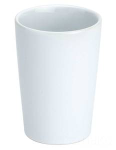 WENKO  Zahnputzbecher Coni, Keramik Weiß - Keramik - 8 x 11 x 8 cm