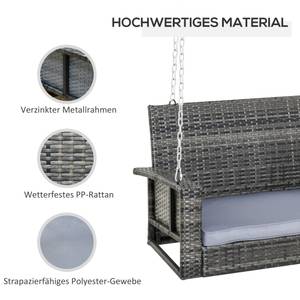 2-Sitzer Hollywoodschaukel  867-025LG Grau - Polyrattan - 65 x 60 x 127 cm