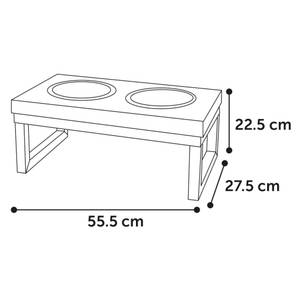 Futternapf 3015186 Metall - Massivholz - Holzart/Dekor - 28 x 23 x 56 cm