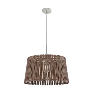 Luminaires suspendus SENDERO Bois / Acier - 1 ampoule - Argenté