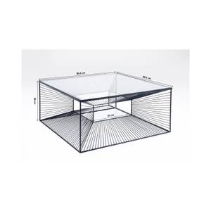 Table basse Dimension Noir - Verre - 80 x 38 x 80 cm