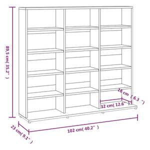 CD-Schrank 3002090 Braun - Eiche Dunkel - 23 x 89 cm