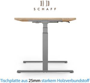 Schaff Schreibtisch 160 cm silber Eiche Braun - Silber - Metall - 80 x 60 x 160 cm