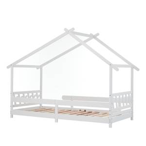 Lit cabane, lit ludique Karle Ⅳ Blanc - Bois manufacturé - Métal - Bois massif - Bois/Imitation - 97 x 160 x 207 cm