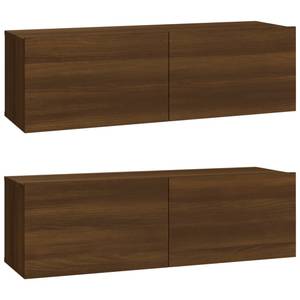 TV-Schrank 4er Set D153 Eiche Schwarzbraun Dekor