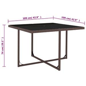 Ensemble de salle à manger d'extérieur Marron - Polyrotin - 109 x 74 x 109 cm