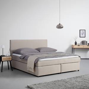 Boxspringbett FLORINDA Beige - Massivholz - Textil - 182 x 110 x 208 cm