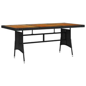 Table de jardin Noir - Polyrotin - Bois/Imitation - 160 x 72 x 160 cm