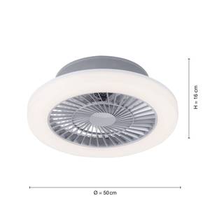 LED Deckenleuchte Ventilator Weiß - Metall - Kunststoff - 50 x 16 x 50 cm
