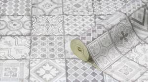 Tapete 3D Wallpaper Moroccan Tiles Grau - Kunststoff - 68 x 1 x 400 cm