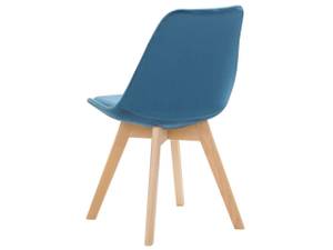 Chaise de salle à manger DAKOTA II Bleu - Chêne clair - 47 x 82 x 57 cm - Lot de 2 - Vernis mat - Non revêtu