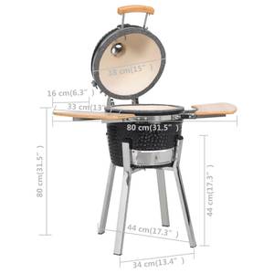 Barbecue fumoir barbecues fumoir Noir - Céramique - Métal - 38 x 81 x 38 cm