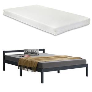 Cadre de Lit Nakkila Pin avec Matelas Gris - Largeur : 146 cm