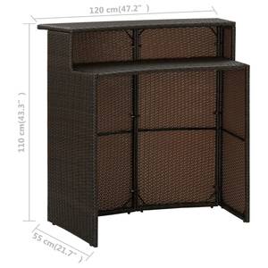 Bartisch 3006658 Braun - Kunststoff - Polyrattan - 55 x 110 x 120 cm