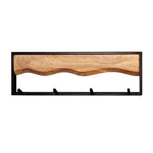 Wandgarderobe AMAZONAS Schwarz - Braun - Metall - Massivholz - Holzart/Dekor - 60 x 18 x 7 cm