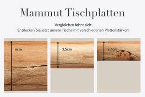 Esstisch MAMMUT NATURE Braun - Massivholz - Holzart/Dekor - 160 x 77 x 90 cm