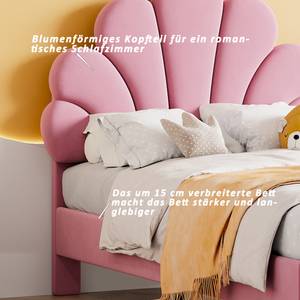 Polsterbett VELVFlower Ⅰ Pink - Breite: 100 cm