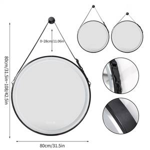 Miroir LED Rond Vita Noir - 80 x 80 cm