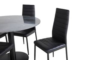 Essgruppe Estelle 62 (5-teilig) Schwarz - Massivholz - 106 x 75 x 106 cm