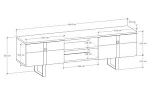 Zeus Tv-Schrank Braun - Holzwerkstoff - 160 x 50 x 35 cm