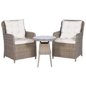 Bistro-Set-k361 ( 3-tlg ) Braun - Massivholz - Höhe: 1 cm