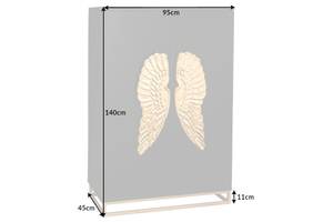 Barschrank ANGEL Schwarz - Gold - Massivholz - 95 x 140 x 45 cm