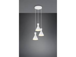 LED Pendelleuchte 3 flammig Weiß Weiß - Metall - 25 x 150 x 25 cm
