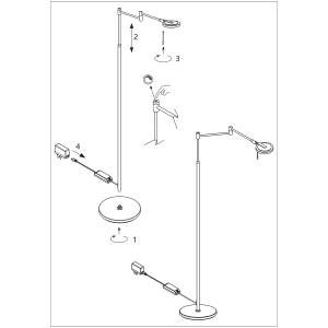 Stehlampen Turound Silber - Metall - 43 x 108 x 56 cm