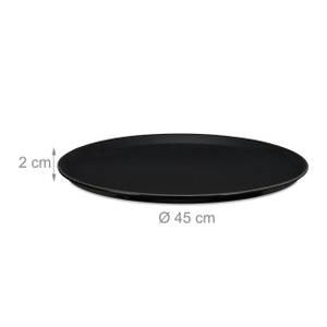 Lot de 2 plateaux de service ronds Noir - Matière plastique - 45 x 2 x 45 cm