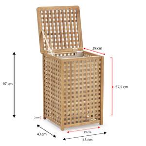 Panier à linge avec couvercle, 170 litres, 2 compartiments, larges