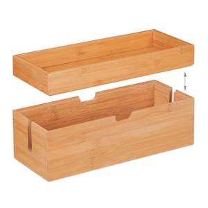 Kabelbox aus Bambus Braun - Bambus - 34 x 14 x 14 cm