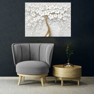 Leinwandbild Baum 3D Blumen Wohnzimmer 80 x 60 cm