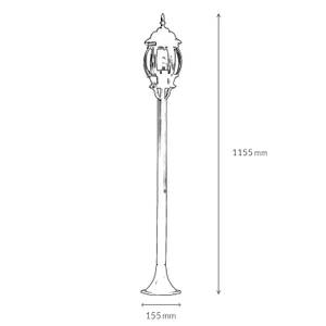 Lampe sur pied d'extérieur BREST Doré - Gris métallisé - Argenté / Gris - Gris argenté - Hauteur : 115 cm