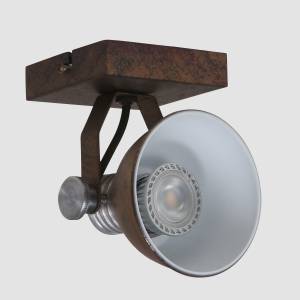 Strahler, Spots & Aufbaustrahler Fer / Aluminium - 1 ampoule - Marron - Blanc - Nb d'ampoules : 1