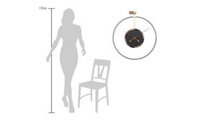 Horloge murale design THE ORBIT. Noir - Marron - Bois manufacturé - 80 x 80 x 3 cm