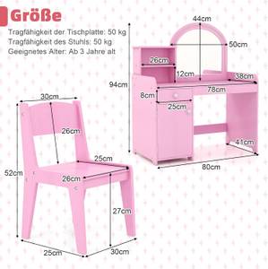 Kinder Schminktisch TK32382 Pink - Holzwerkstoff - 41 x 94 x 80 cm