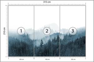 Fototapete WALD IM NEBEL Bäume Natur 3D 315 x 210 x 210 cm