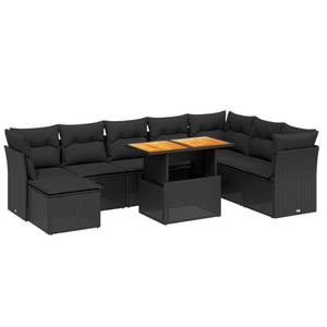 Gartensitzgruppe K6974(9-tlg) Schwarz - Massivholz - 69 x 62 x 62 cm