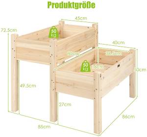 Hochbeet Blumentreppe Pflanzkübel Braun - Holzwerkstoff - 86 x 73 x 86 cm