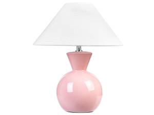 Lampe de table FERRY Rose foncé - Blanc - Céramique - 33 x 40 x 33 cm